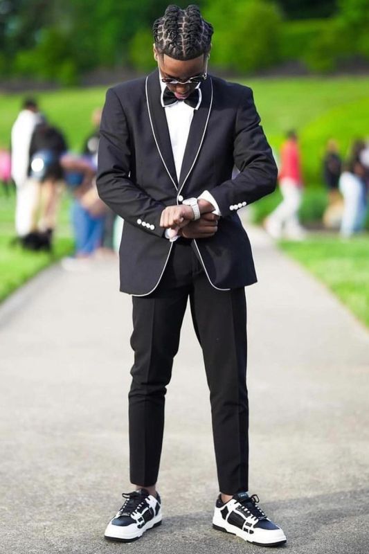 Brady Black Shawl Collar Homecoming Men Two Piece Tuxedo | Prom Suit
