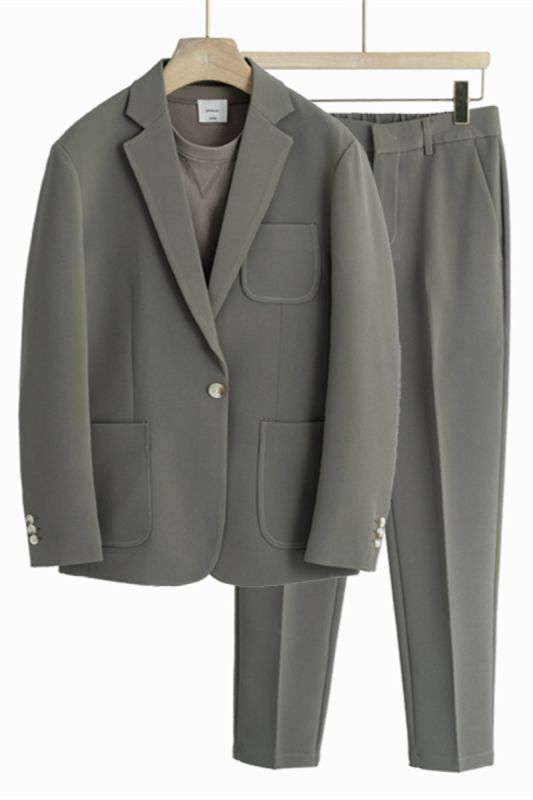 Judah One Button Notch Lapel Loose Men Suit