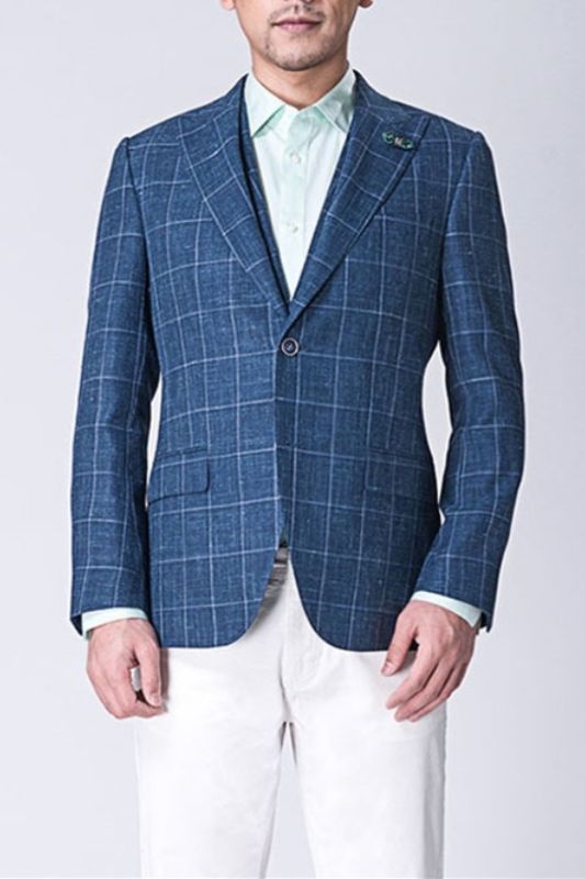 Casual Mixed Blue Outdoor Balzer | Business Check Jacket Online