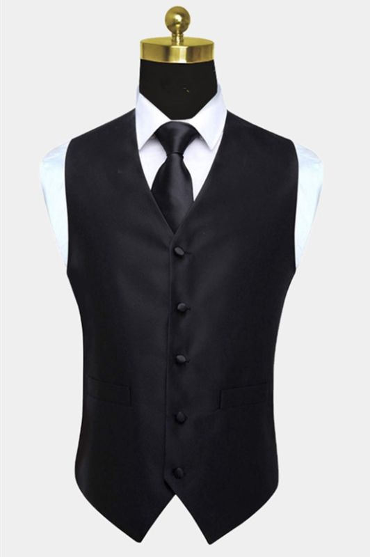 Bespoke Black Silk Formal Men Vest Online