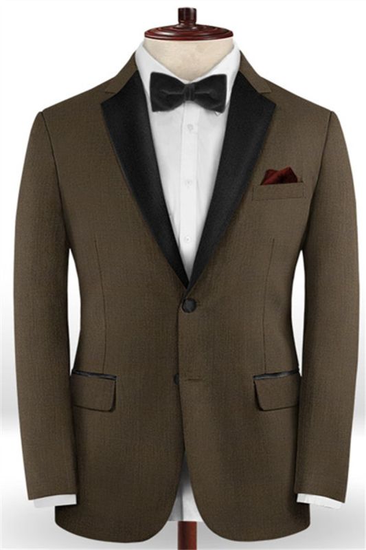 Brown Two Piece Mens Business Suit |  Two Button Tuxedo