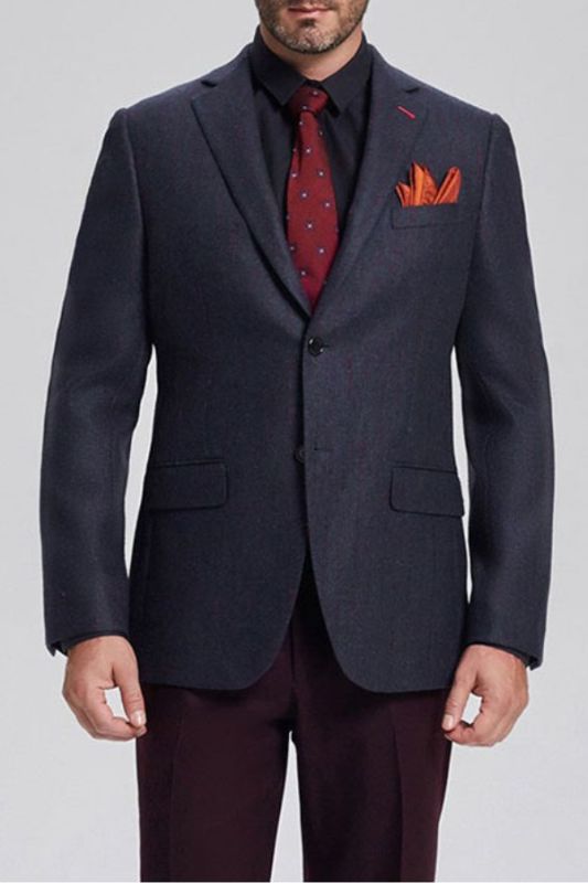 Formal Dark Navy Classic Men Business Suit Blazer