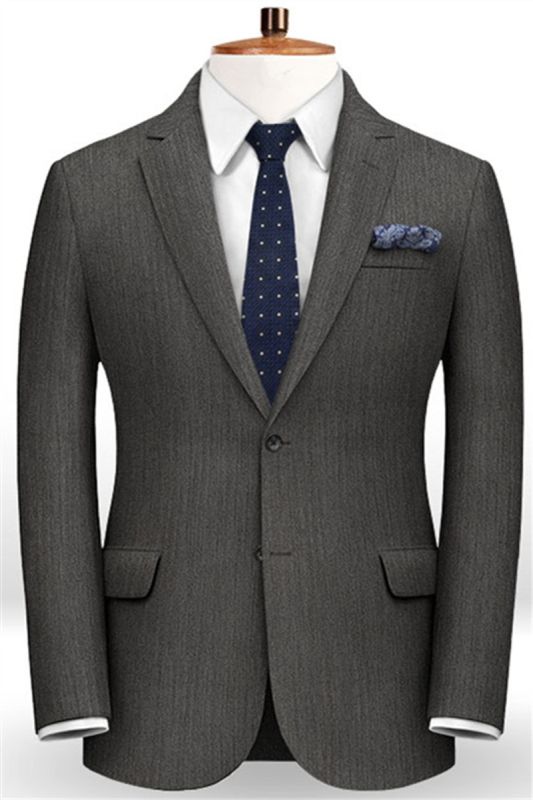 Custom Classic 2 Piece Men Suit | High End Solid Color Slim Fit Business Tuxedo