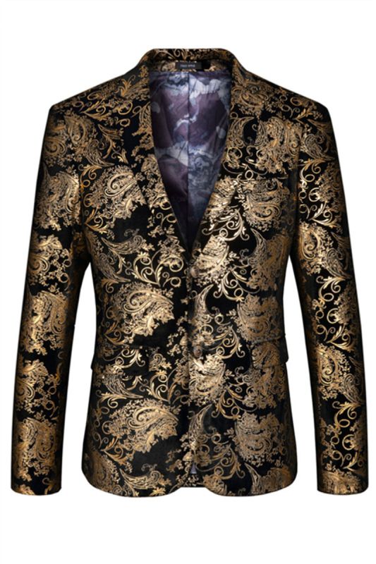 Lucas Gold Jacquard Slim Fit Blazer｜Gold Jacquard Suit