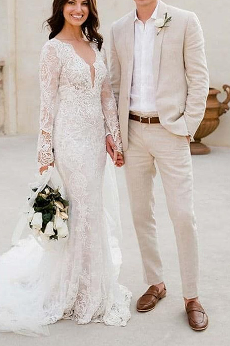Casual Beach Wedding Groom Suits Online | Summer Custom Mens Suits For Sale