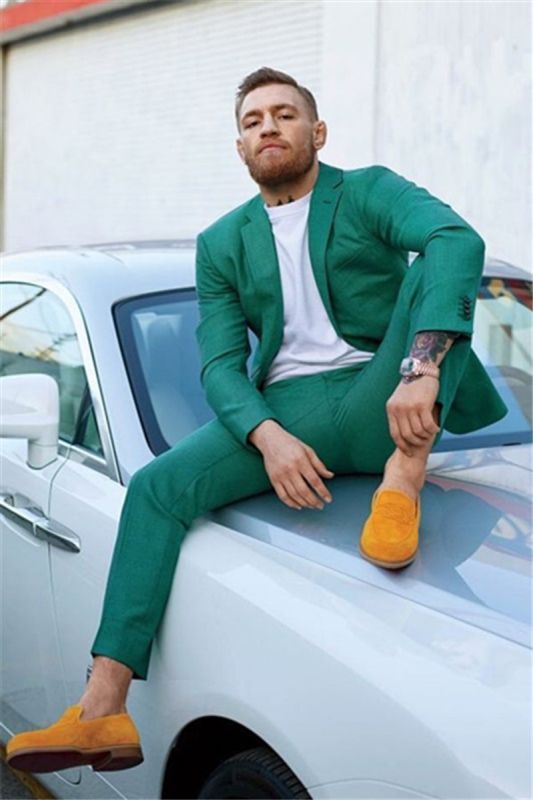 Luis Fashion Slim Fit Dark Green Two-Piece Prom Mens Suit