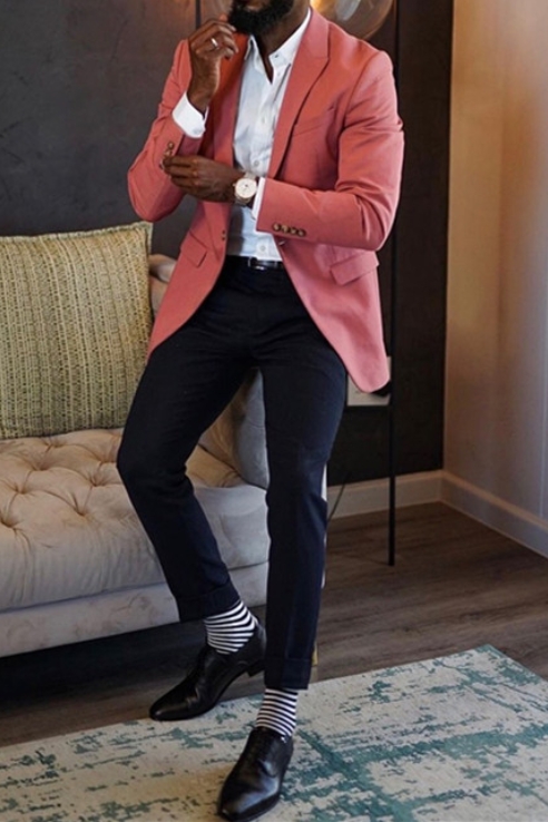 Braden Pink Two-Piece Point Lapel Prom Men Suit
