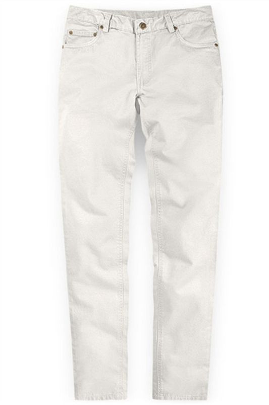 White New Casual Men Mid Waist Straight Suit Pants
