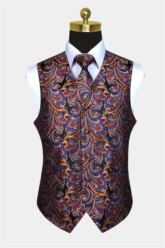 New Arrival Color Paisley Mens Tank Top with Tie