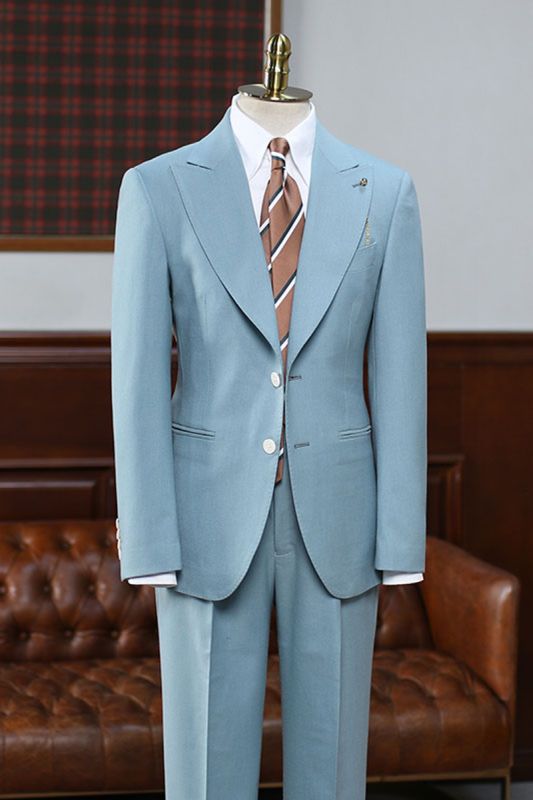Angelo Affordable Blue 2-Pack Point Lapel Slim Fit Suit