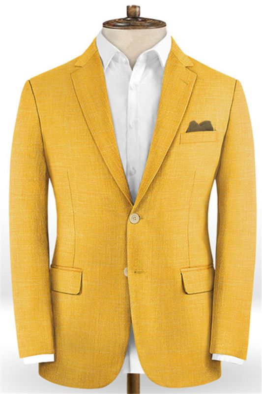 Vintage Yellow British Fashion Men Suits |  Two Piece Prom Outfits