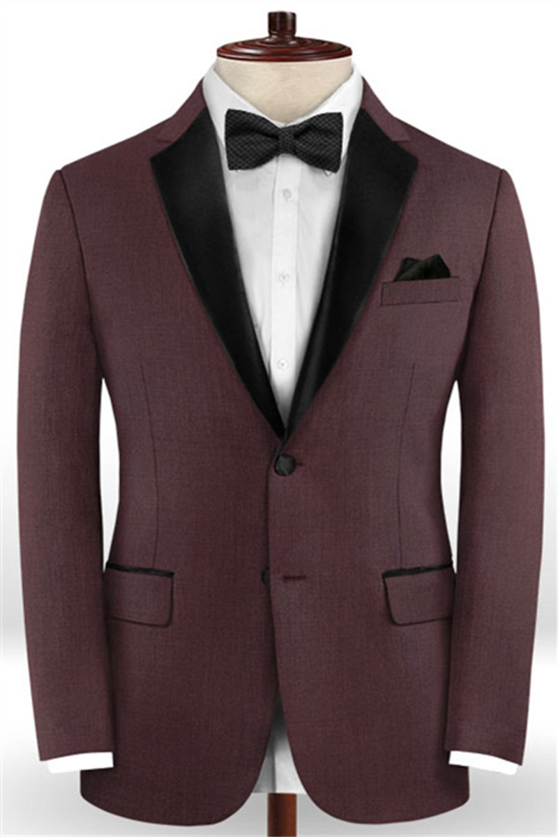 Classic Burgundy Two Button Men Suit 2 Business Men Wedding Suits