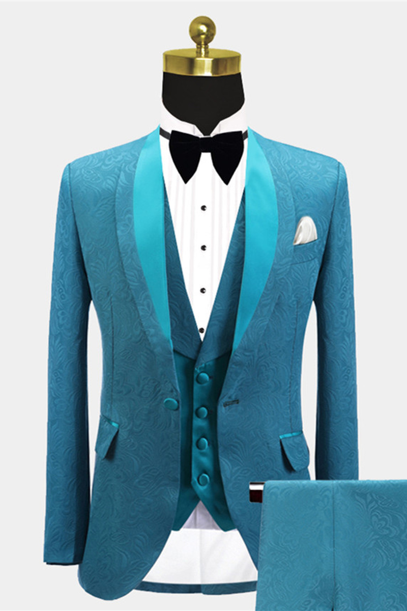 Leland Bespoke Shawl Lapel Jacquard Slim Fit Wedding Suit