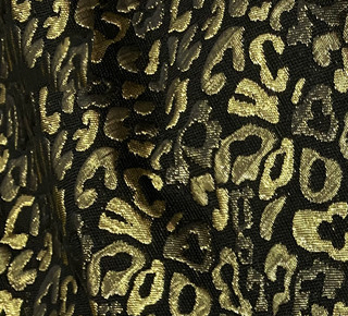 Black Stitching Silver Leopard Jacquard Suit Shawl Lapel Double-Breasted Wedding Suit