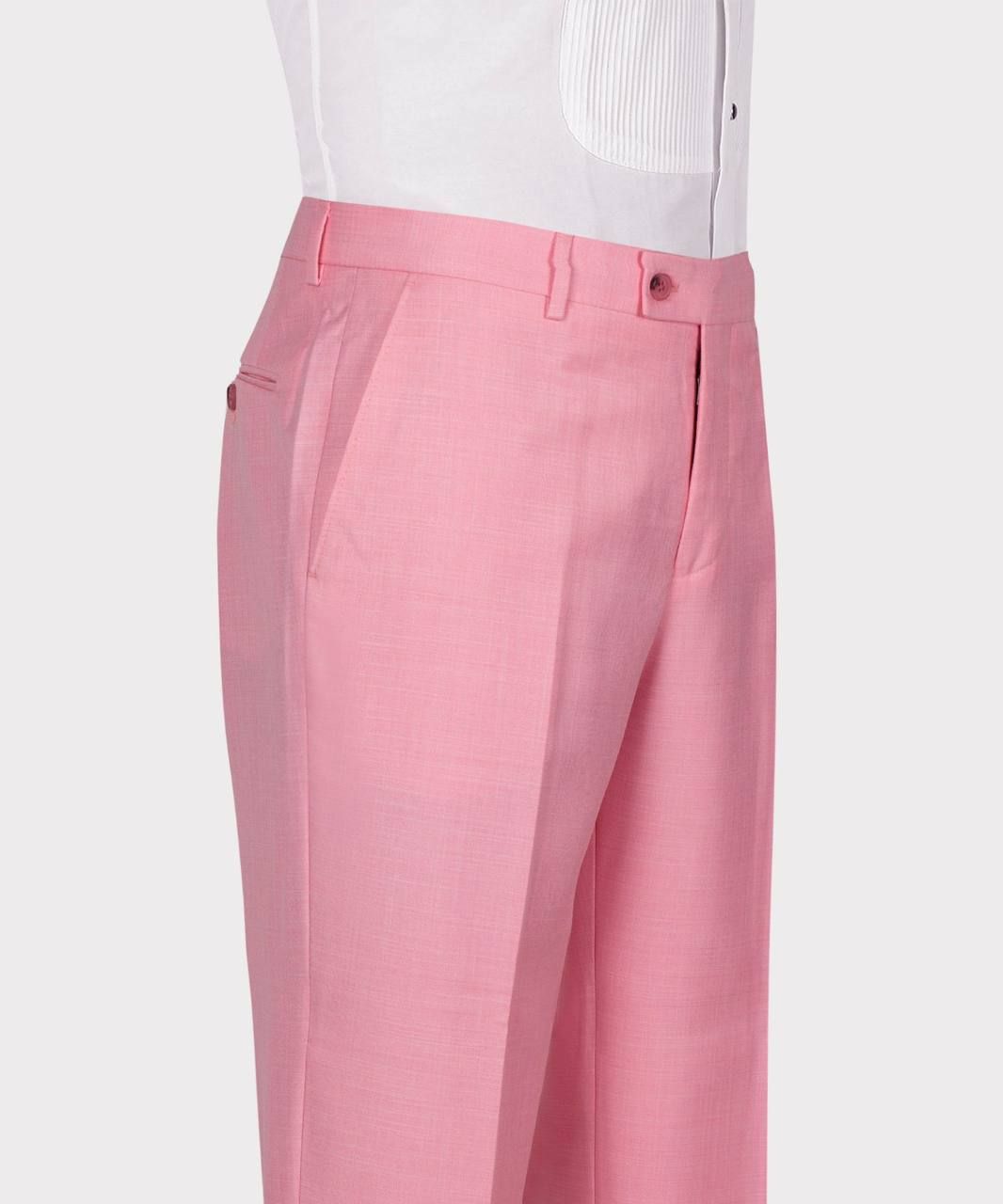 Pink Peaked Lapel Close Fitting Men Suits