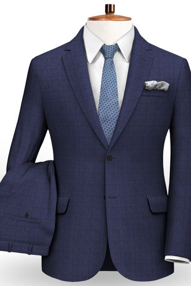 Navy Prom Suit New Two-Piece Business Tuxedo