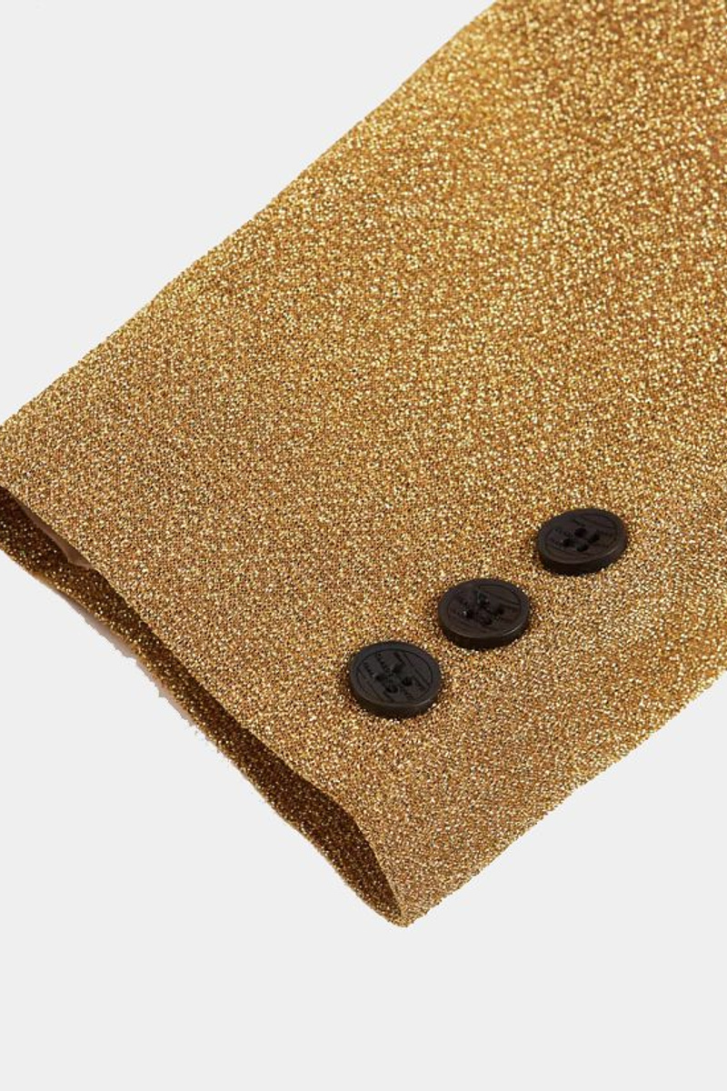 Men Glitter Sequin Blazer Gold Men Fit For Prom