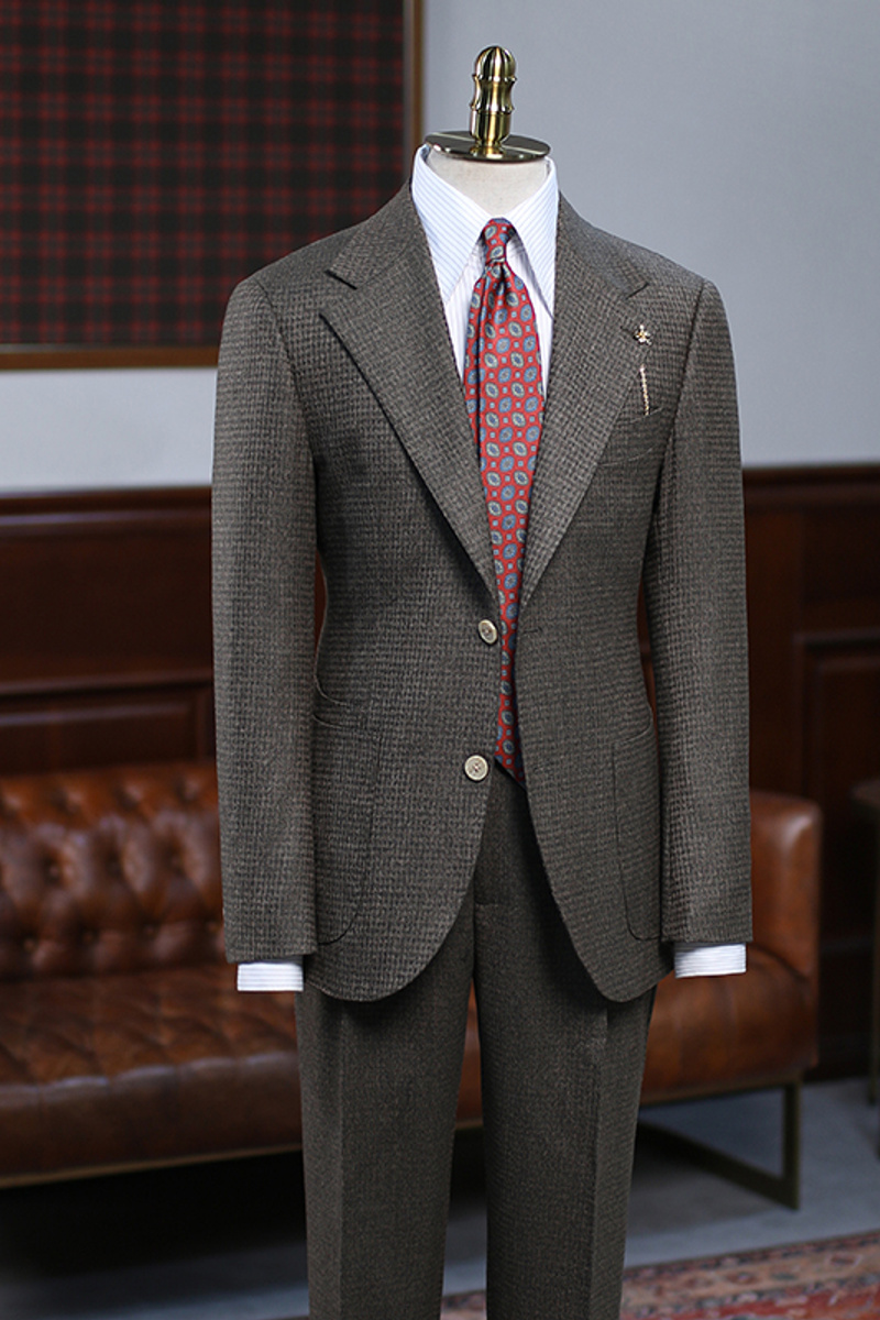 Aldrich Pop Coffee Check Two Piece Slim Fit Business Suit