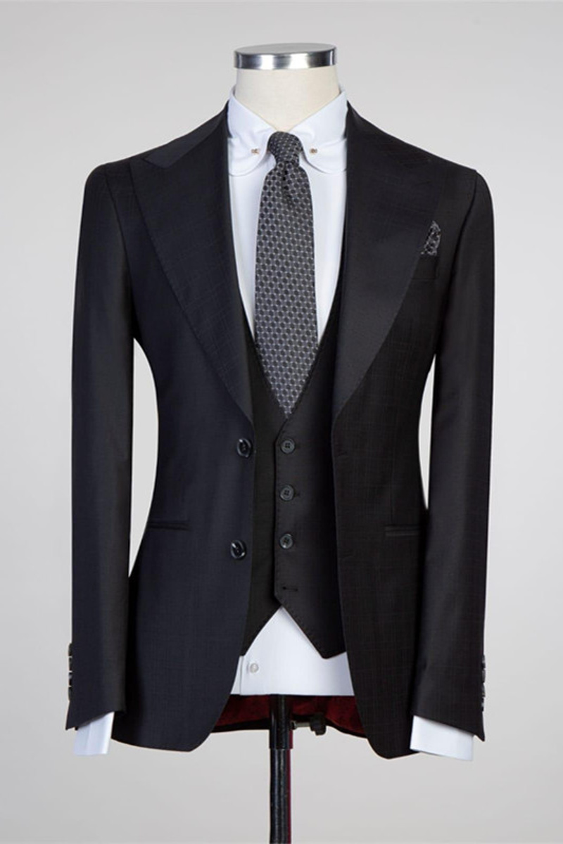 Tate Simple Black Point Lapel Fashion Slim Fit Suit