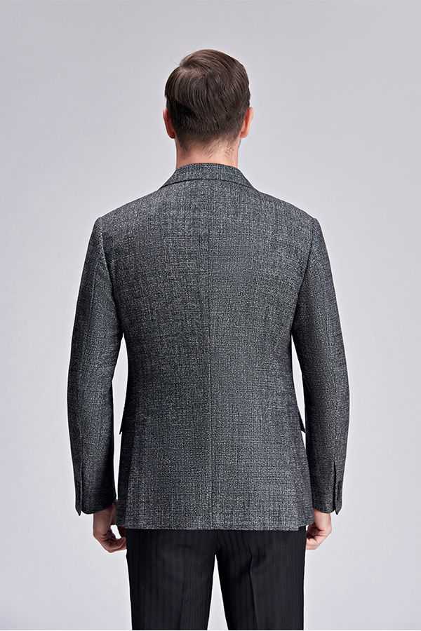 Men Classic Grey Blazer Casual Business Jacket