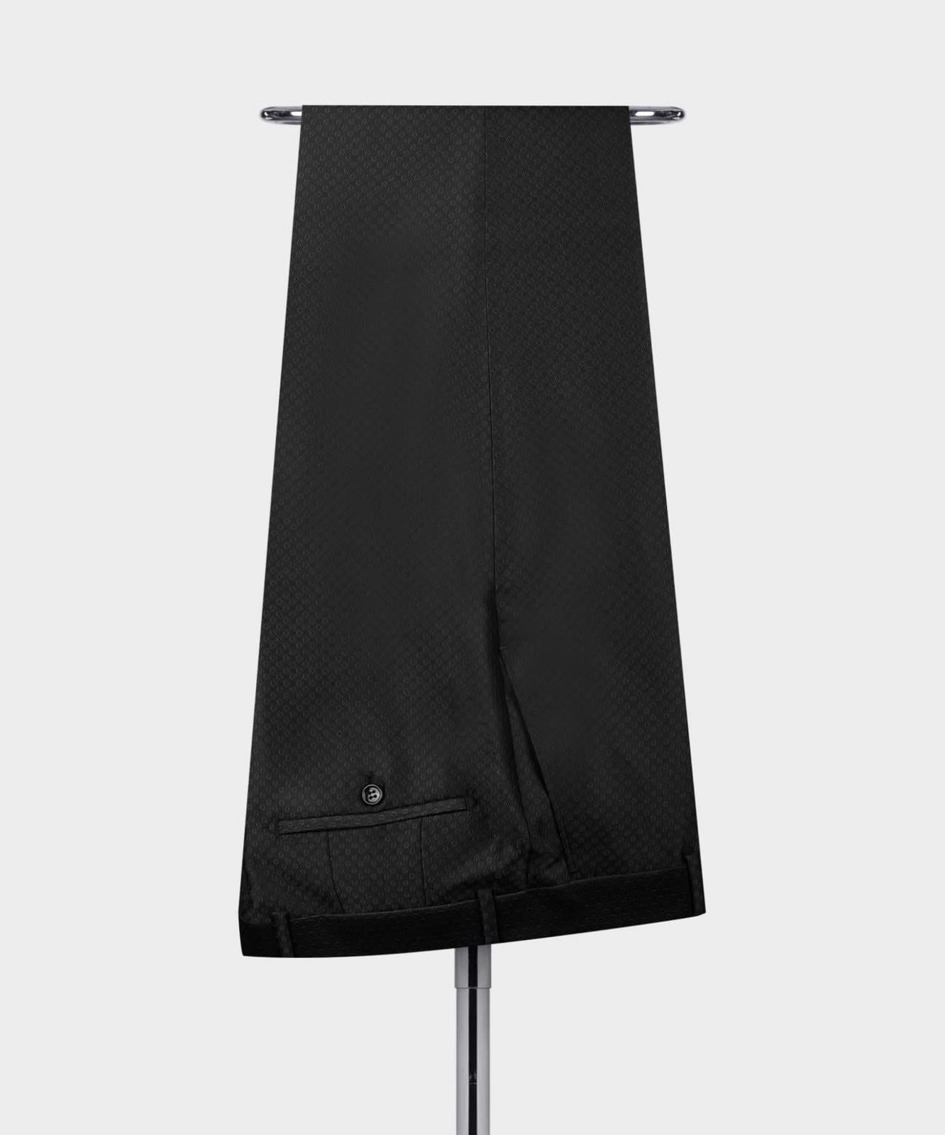 Fashion Black Shawl Lapel Double-Breasted Two-Piece Suit