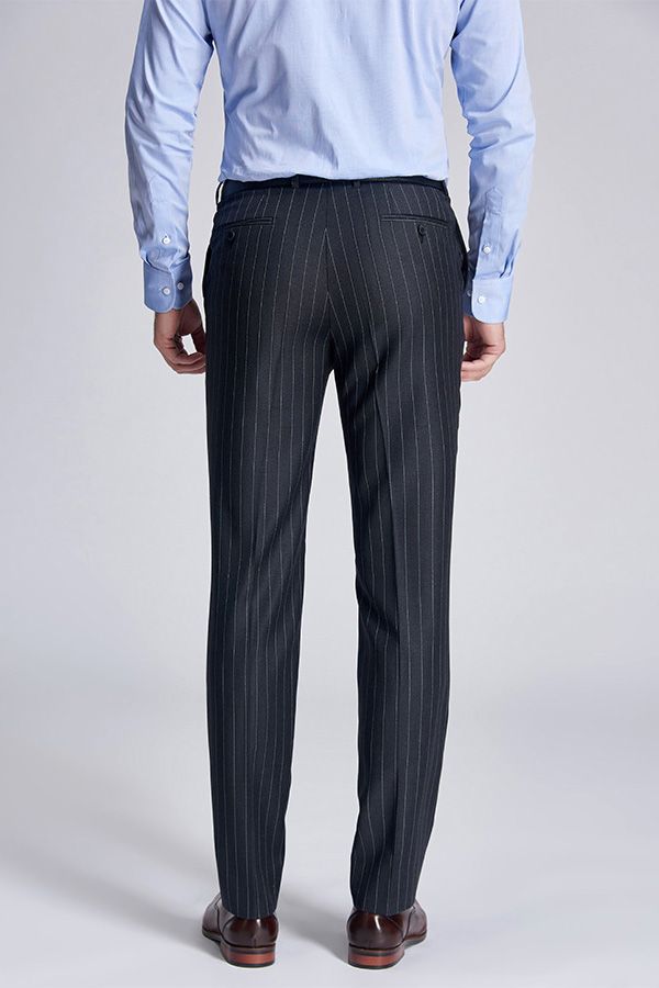 Darius Classic Dark Grey Men Suit Pants With Stripes