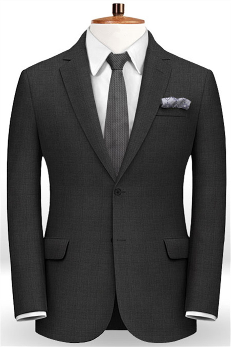 Two-Piece Black Suit Best Man Business Wool Blazer Tuxedo