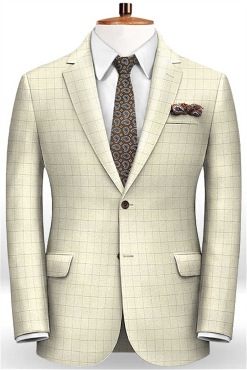 New Plaid Business Casual Wedding Suit Two-Button High-Quality Suit