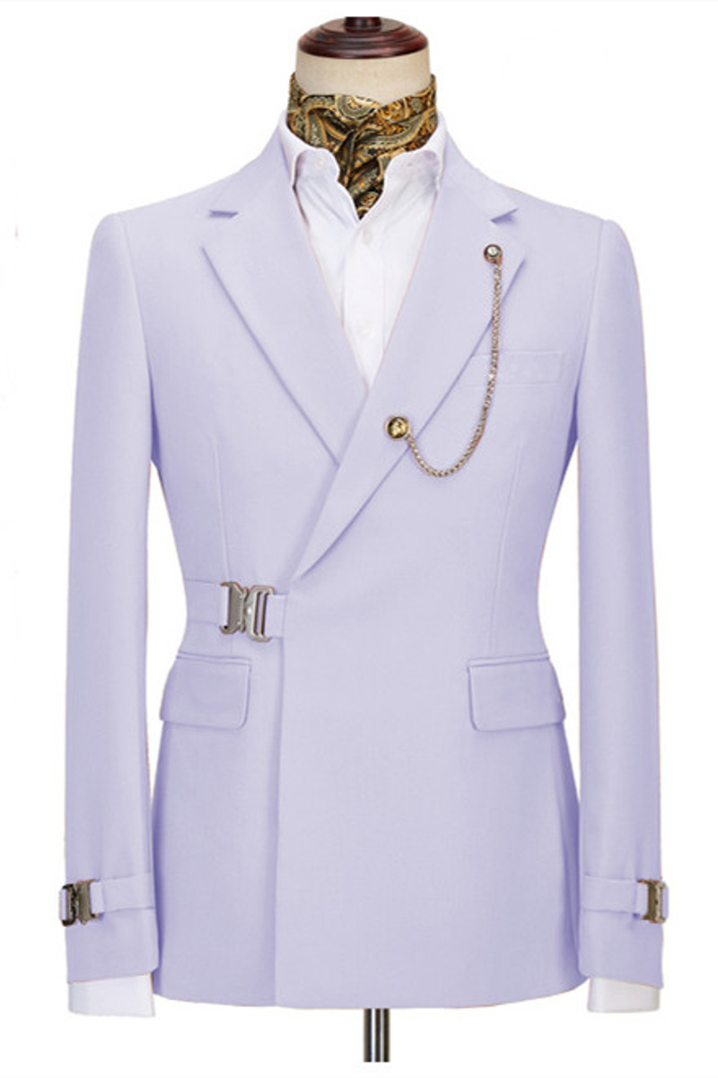 Julian's Lavender Notched Lapels Men Business Suit