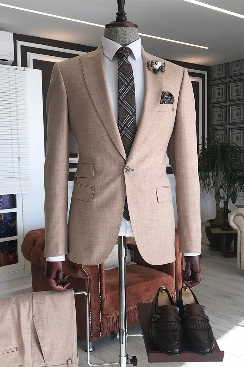 Max Fashion Pink Point Lapel Slim Fit Men For Prom