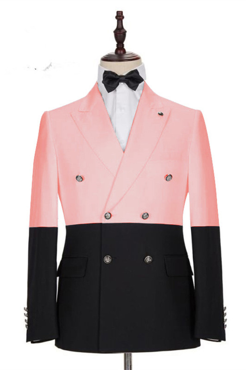 Maximus Pink Double Breasted Slim Fit Fashion Men Suit For Prom