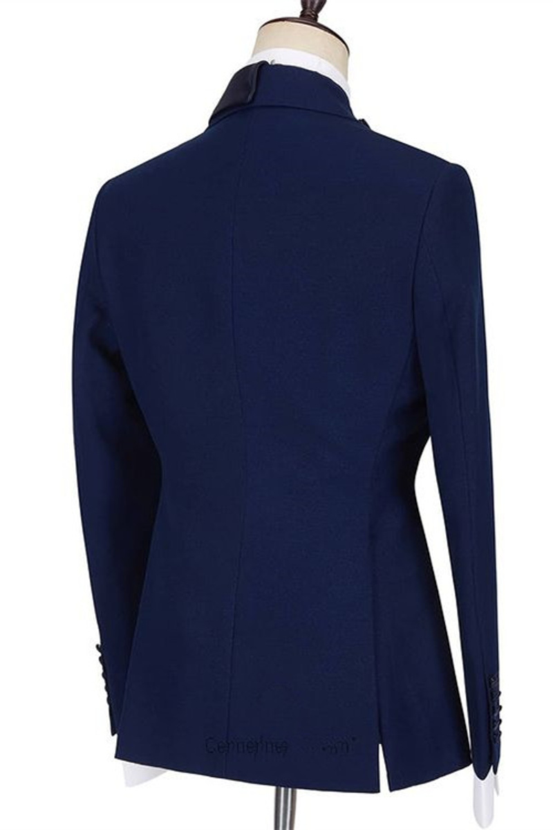 Jamarion Deep Navy Pointed Lapel Stylish Men Prom Suit