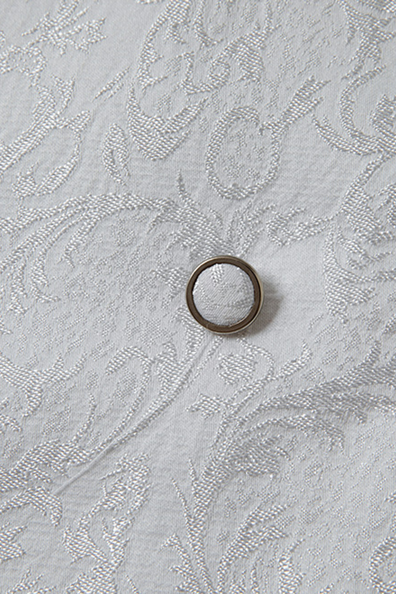 White Shawl Collar Men's Jacquard Three-Piece Wedding Suit