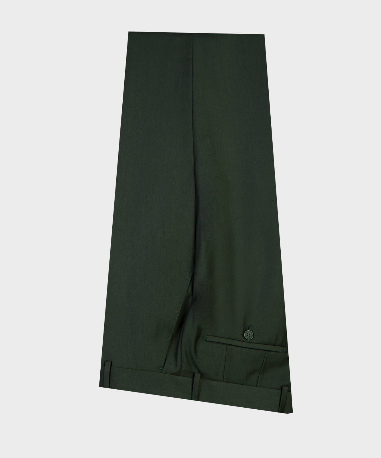 Dark Green Pointed Lapel Double-Breasted Suit