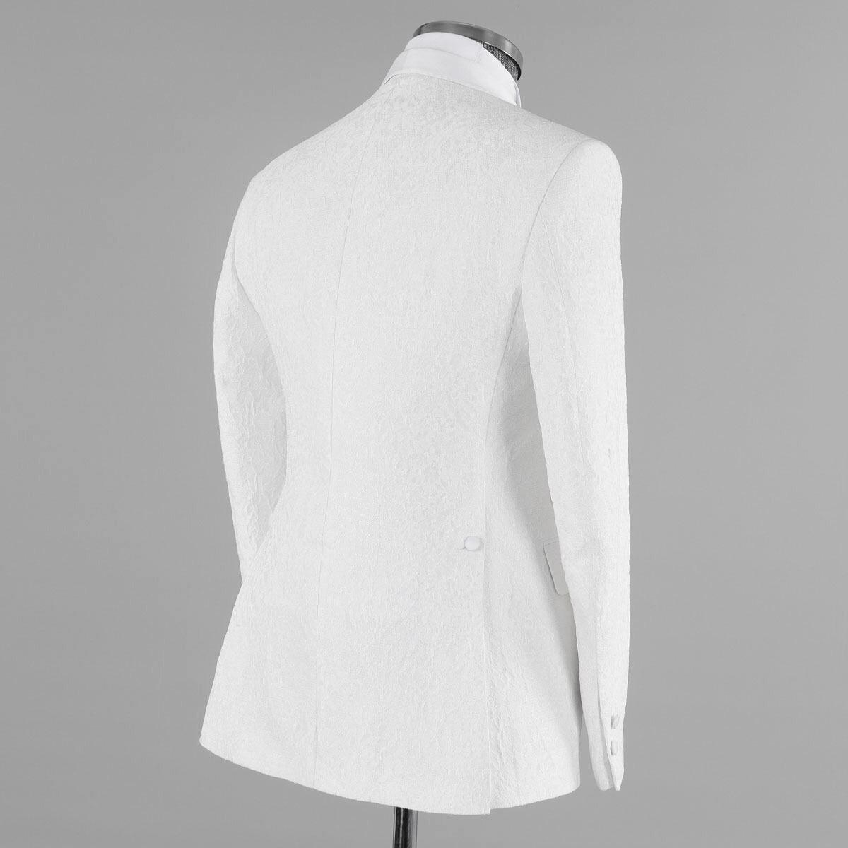 Jacquard Three-Piece Shawl Lapel Custom Wedding Suit