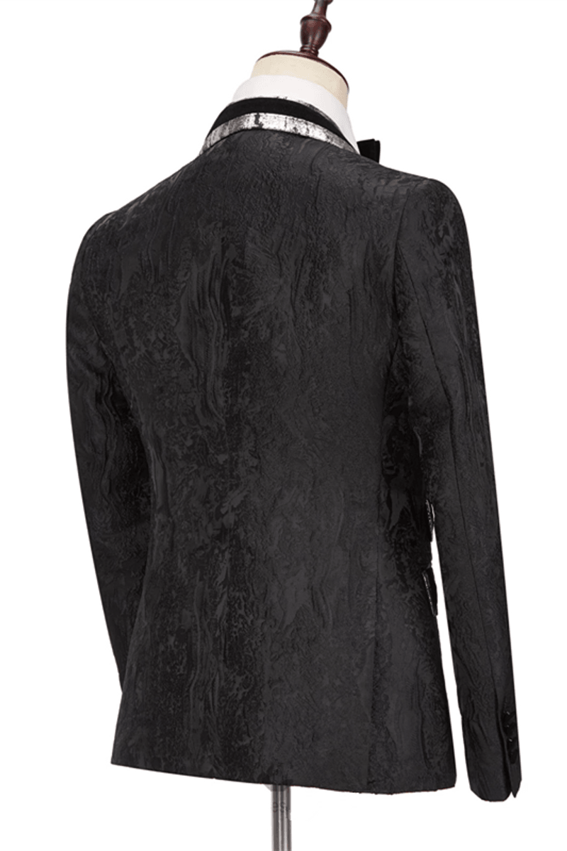 Braxton Fashion Black Point Lapel Double Breasted Men Suit Online