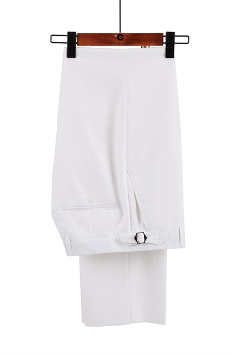 Jorge Simple White and Black Double-Breasted Suit Online