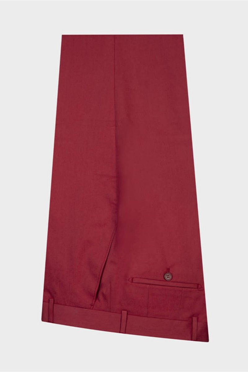 Izaiah Stylish Red Pointed Lapel Slim Fit Men Prom Suit