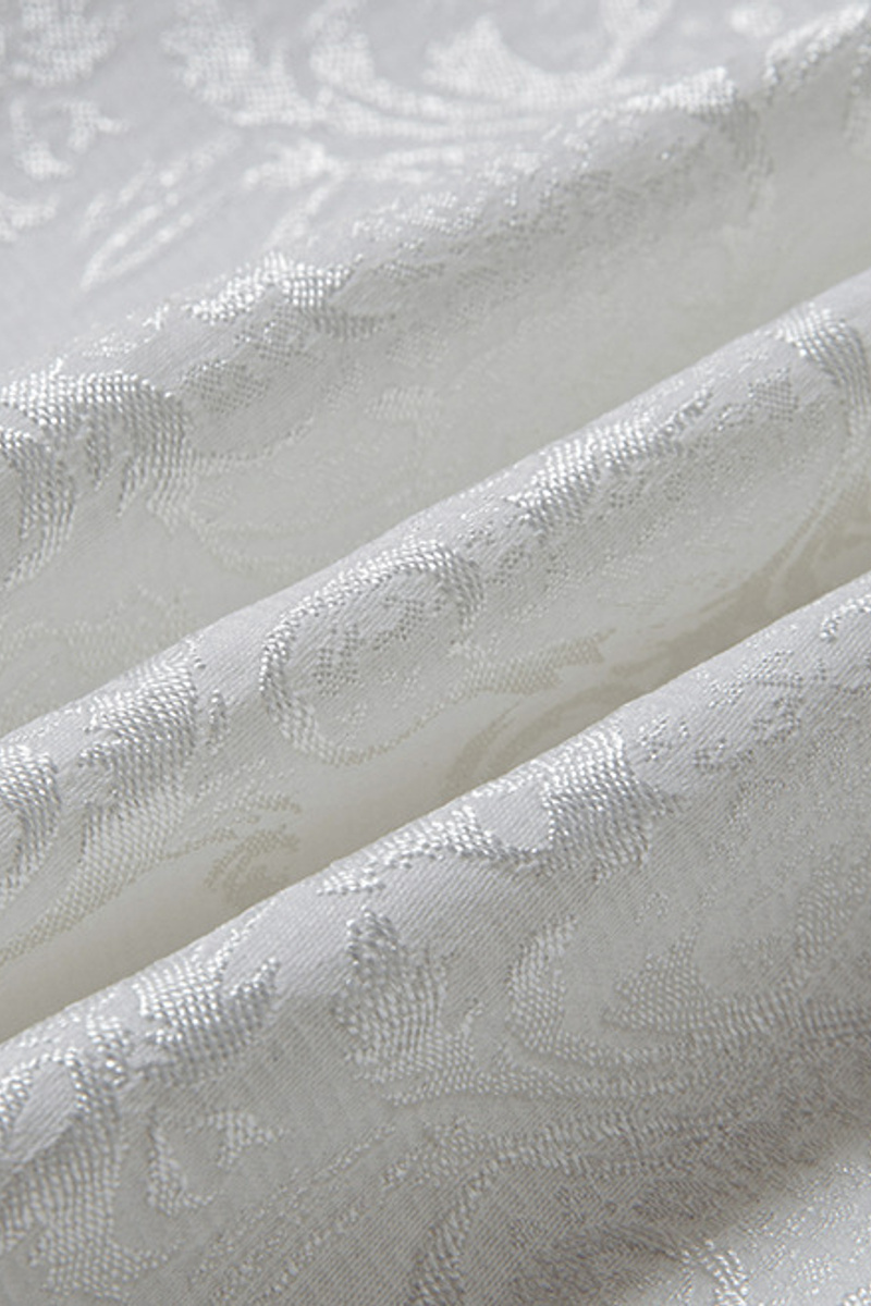 White Shawl Collar Men's Jacquard Three-Piece Wedding Suit