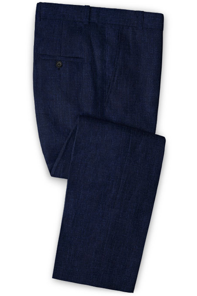 Dark Blue Casual Formal Business Suit Slim Fit Regular Single-Breasted Tuxedo
