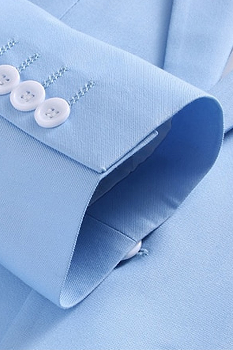 Classic Sky Blue Suits Three-Piece Suits on Sale