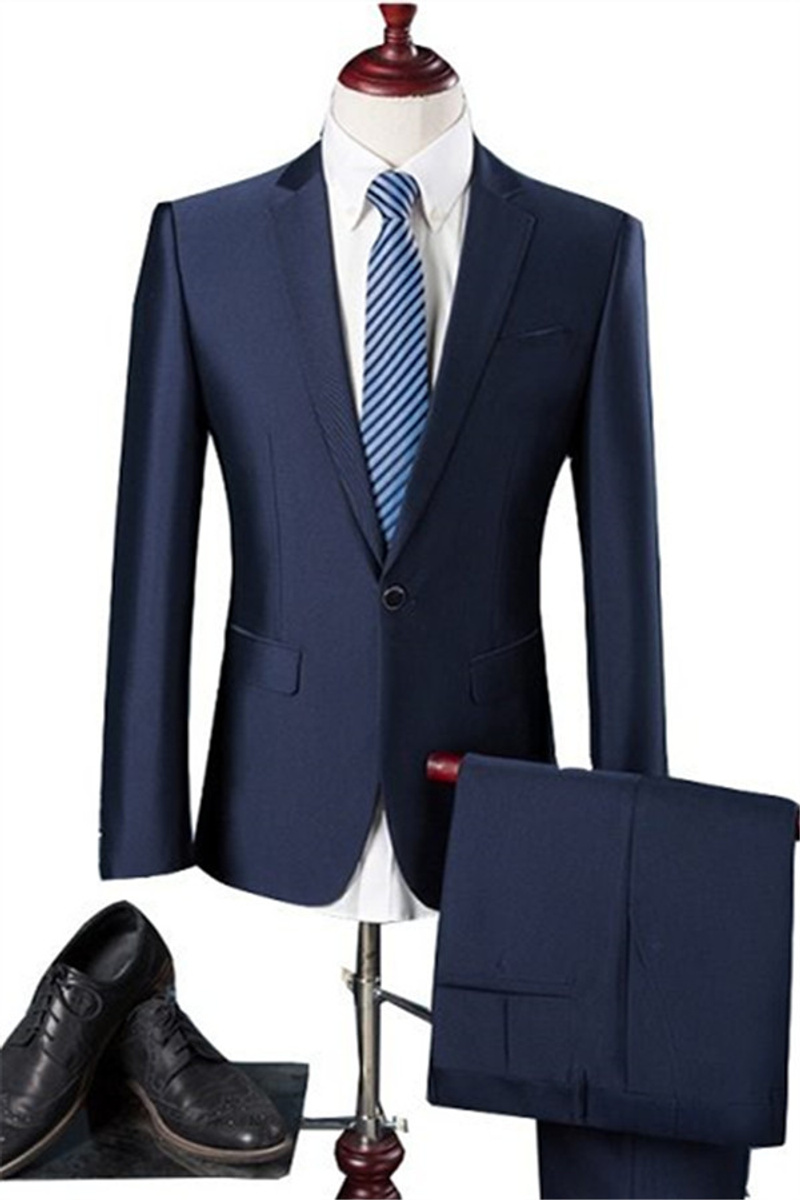 Arturo Navy One-Button Tuxedo Fashion Slim Business Suit