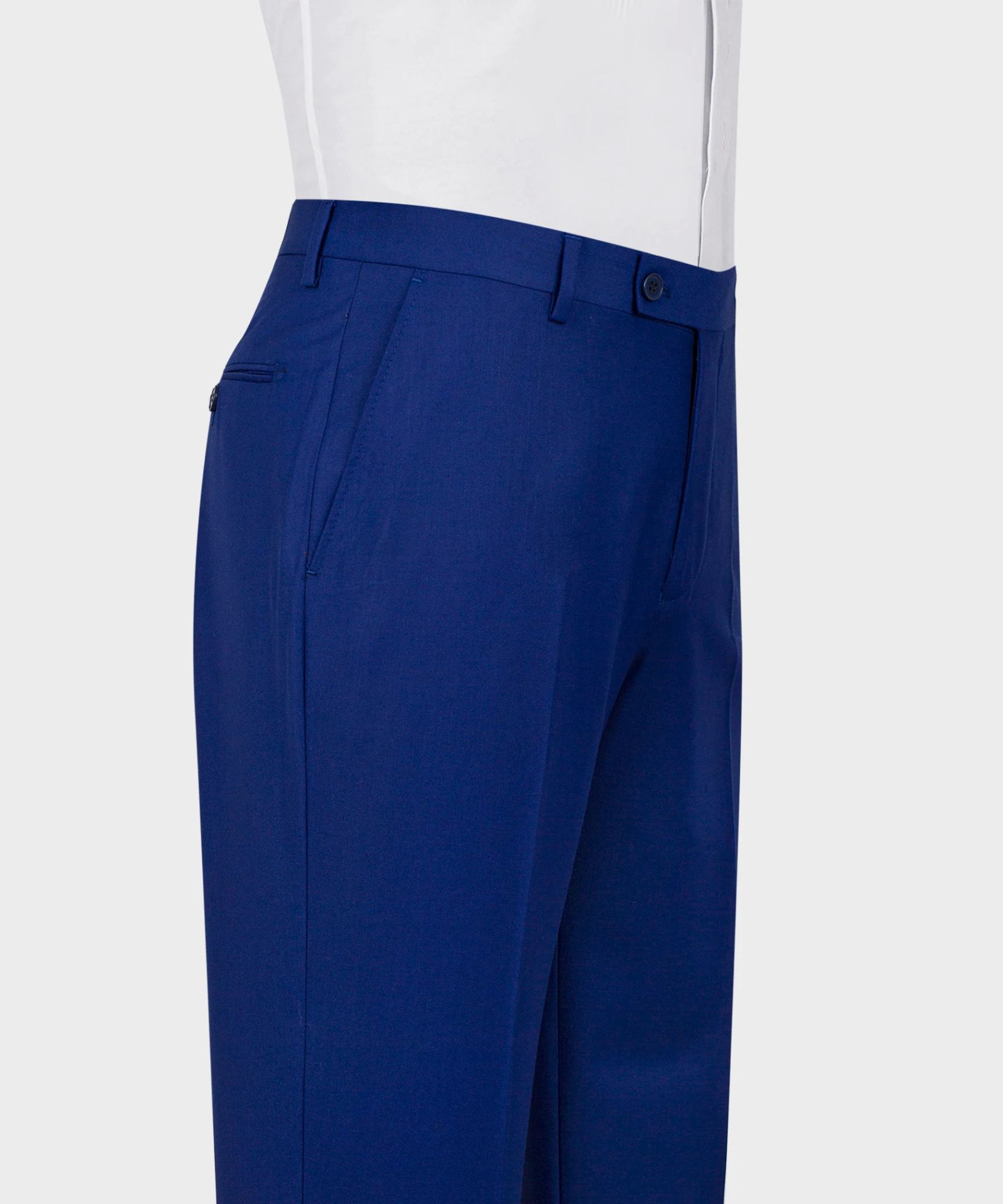 Chic Blue Double-Breasted Six-Button Suit