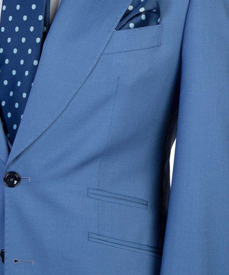 Modern Blue Three-Piece Point Lapel Business Suit