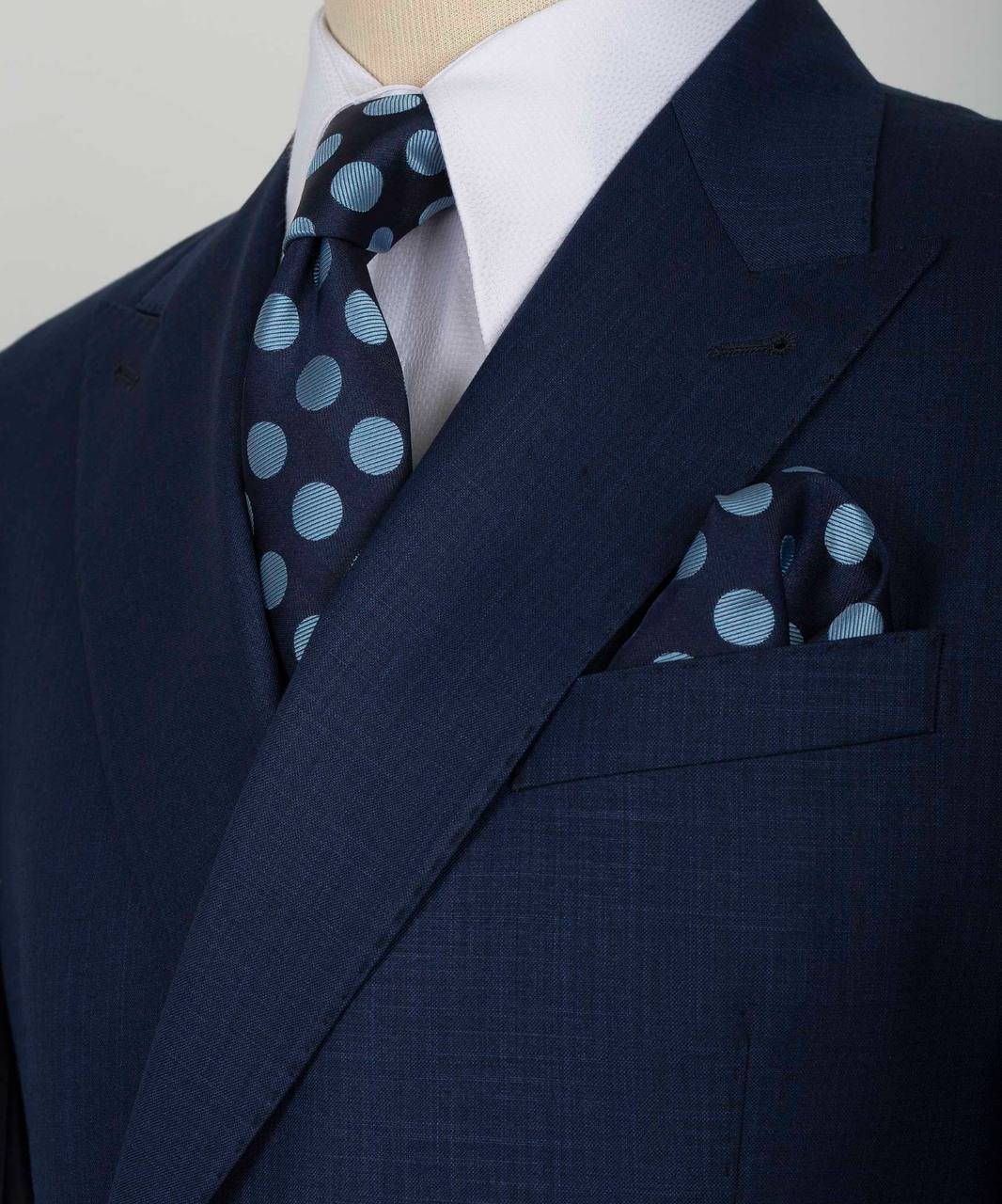 Modern Dark Navy Peaked Lapel Bespoke Suit