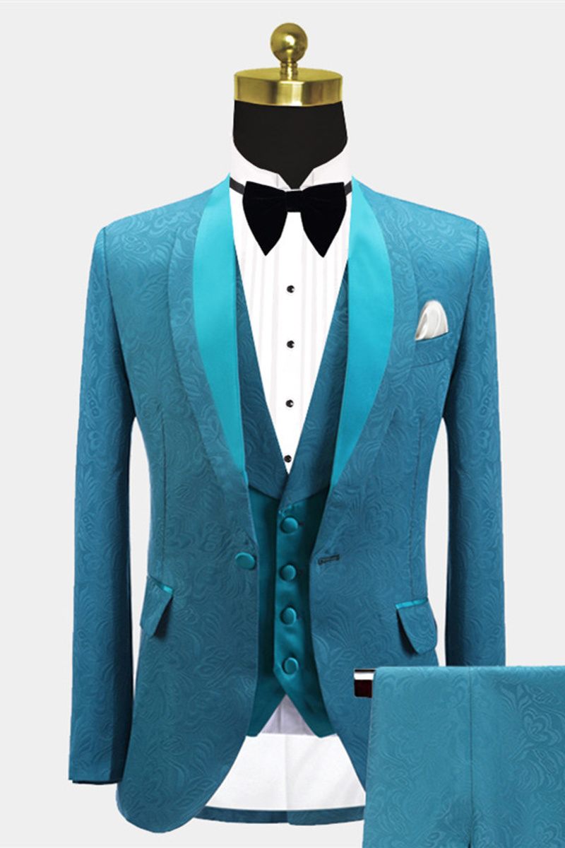 Leland Bespoke Shawl Lapel Jacquard Slim Fit Wedding Suit