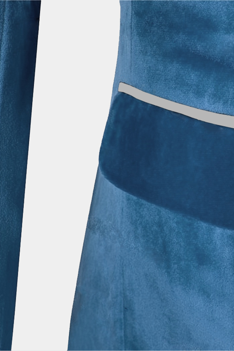 Sky Blue Velvet Tuxedo Three-Piece Skinny Suit