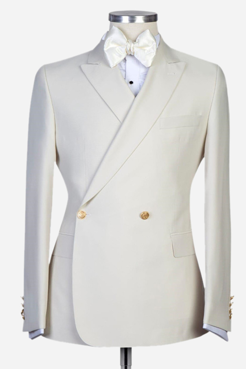 Lawrence New White Pointed Lapel Slim Fit Wedding Suit