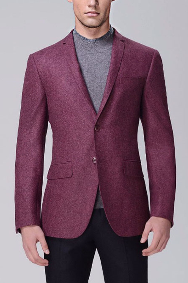 Fashionable Red And Purple Business Casual Thick Suit Jacket