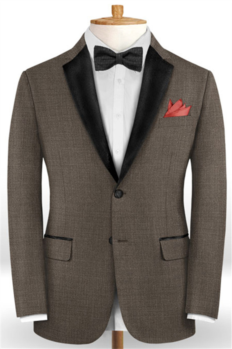 Brown Two Piece Tuxedo Two Button Casual Fashion Men Suit